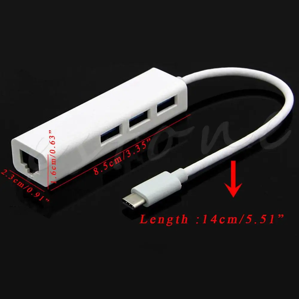 1 шт. белый USB-C USB Type C к множественный 3 порта концентратор с Ethernet RJ45 Lan адаптер для