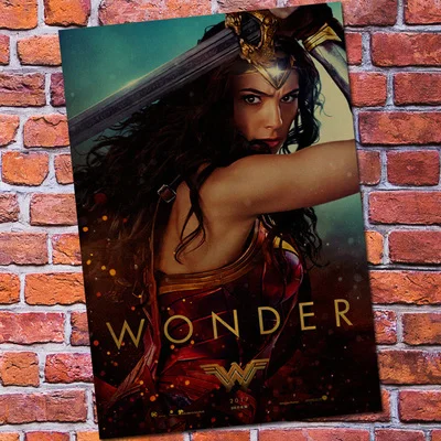 Винтажный бумажный Ретро аниме постер-Wonder Woman DC-poster cudi poster/Винтажный домашний Настенный декор - Цвет: Темно-серый