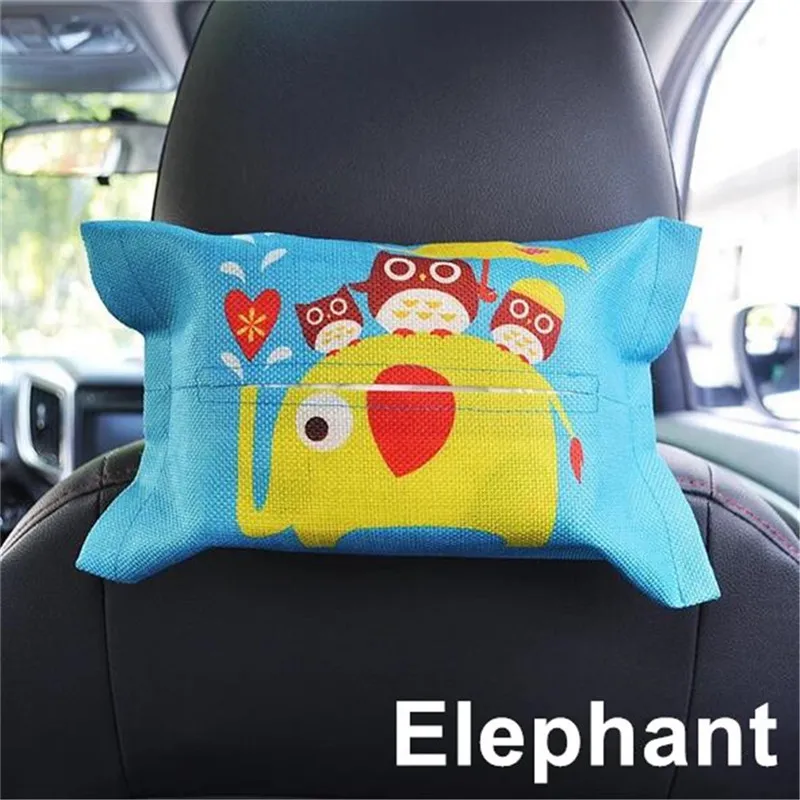 Elephant Мультяшный автомобильный тканевый чехол Автоматическая спинка для сиденья подвесной держатель для хранения Контейнер для бумажных платков автомобильный козырек полотенце бумажные салфетки сумка держатель - Название цвета: Elephant