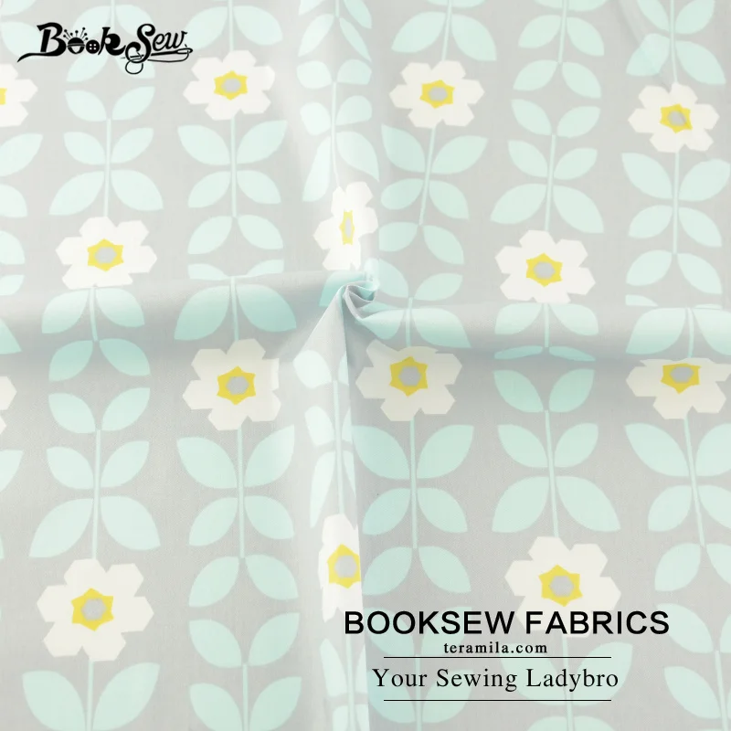 Booksew Текстиль для дома 100% хлопок саржа Ткань цветок Дизайн мягкий выстегивая Жир