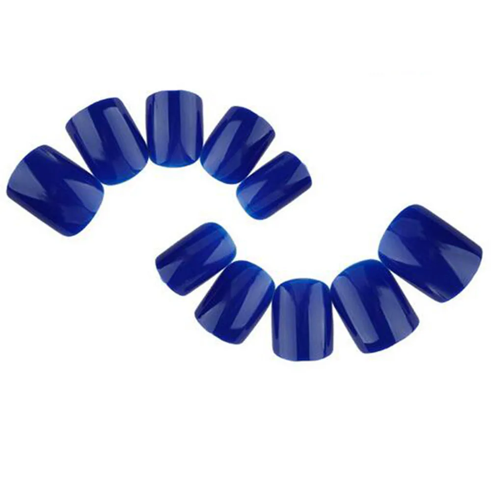 24Pcs/set Fashion Long Fake Nails Full False 31 kinds of color For Party use with glue sticker pure colour nail tip | Красота и