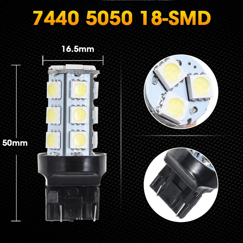 Hlxg 2 шт. Led T20 W21W 7440 автомобильный светильник лампы заднего хода ing 12V 6000K сигнальная
