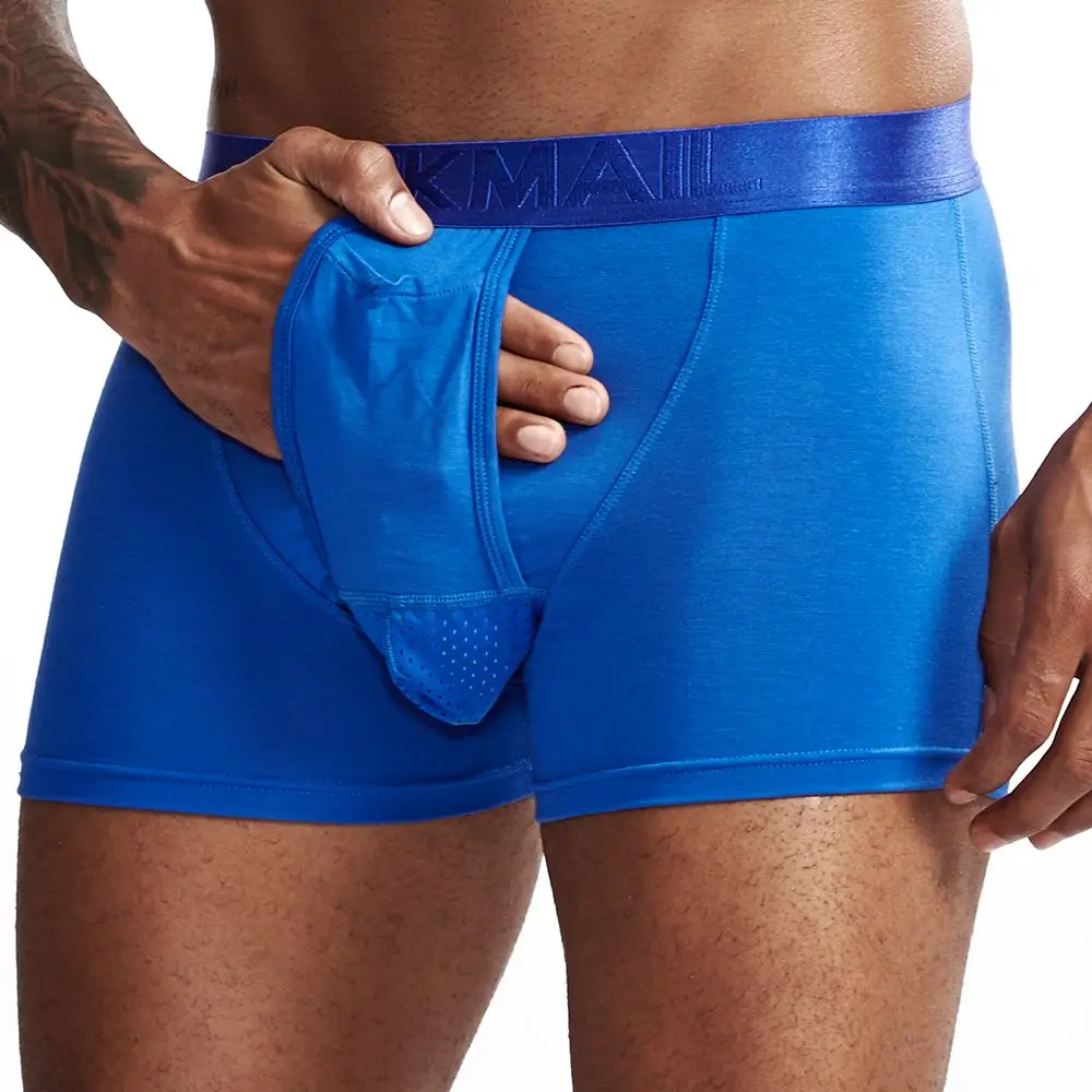 Синий JOCKMAIL модальное Мужское нижнее белье, боксерское нижнее белье, Мошонка, уход за капсулами, молодежное здоровье, Сеульское Выпуклое разделение, боксеры для геев, нижнее белье - Цвет: Синий
