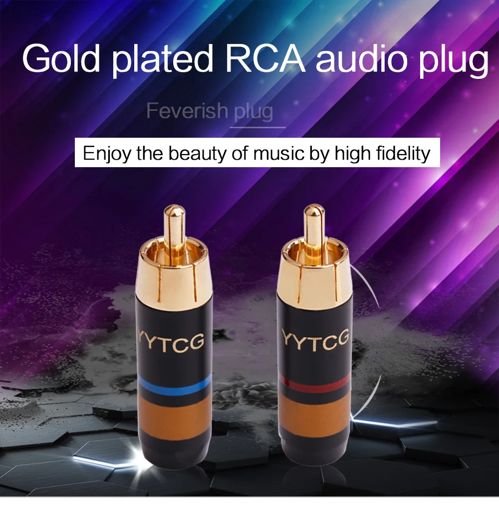 4 шт. медь RCA штекер аудио кабель Мужской разъем адаптера разъем пайки штекер Phono для 7 мм кабель