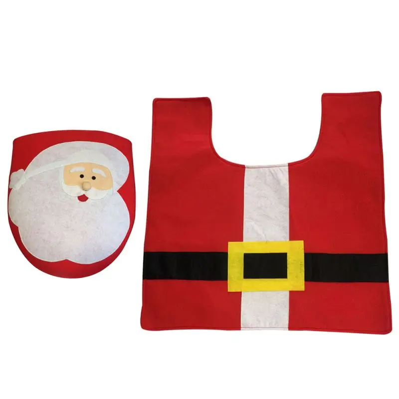 2 шт./комплект Рождественский чехол для унитаза с Санта-Клаусом и снеговиком | Дом
