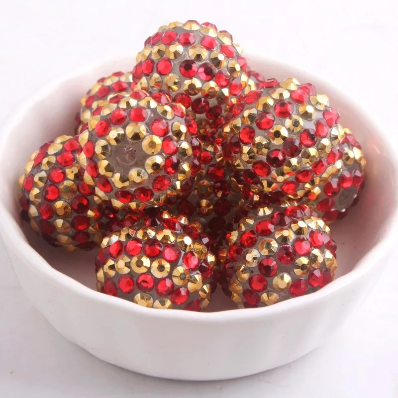 OYKZA красного цвета с золотыми полосками Цвет смоляные Стразы шар бусы для