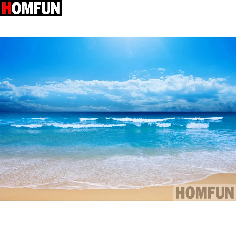 Алмазная 5D Вышивка HOMFUN A08179 океанский пейзаж картина с полными