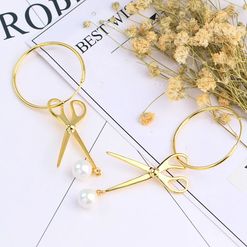 2020 тибетские серебряные золотые милые маленькие ножницы инструменты серьги