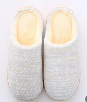 Light blue Мужские теплые бархатные хлопковые тапочки; мужская домашняя обувь для пар; утолщенная нескользящая обувь; зимняя обувь на меху; мужские Тапочки - Цвет: Light blue
