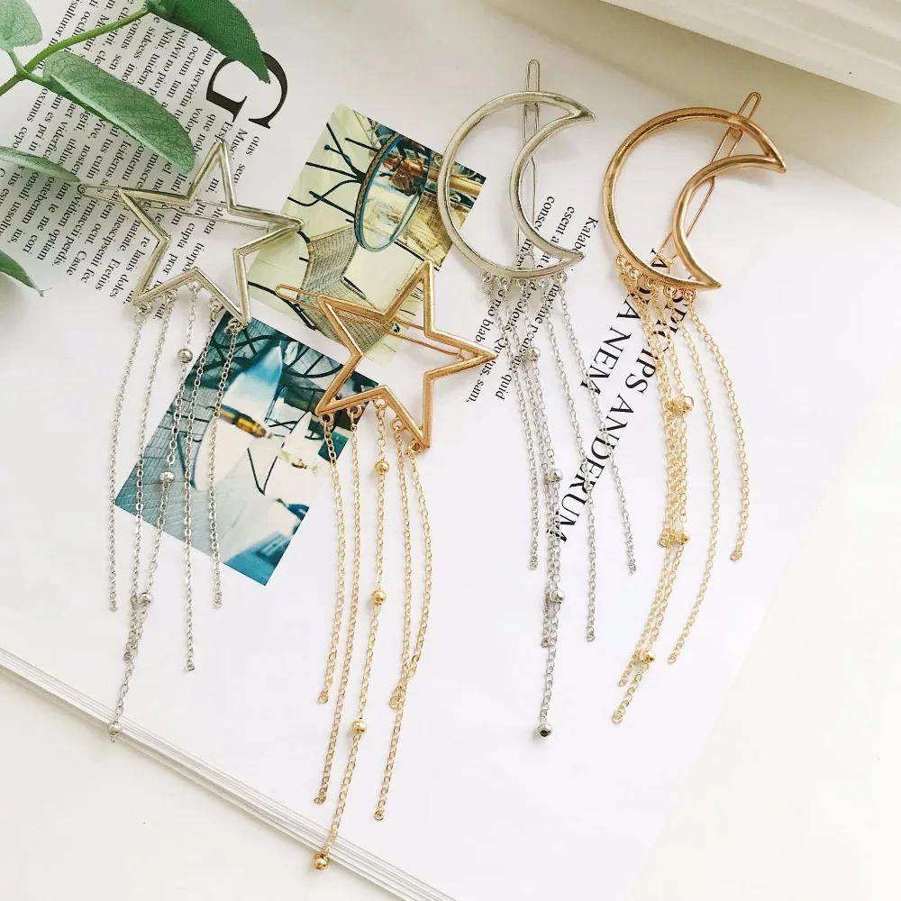 Модная женская заколка для волос с жемчужинами и звездами|Шпильки заколки волос|