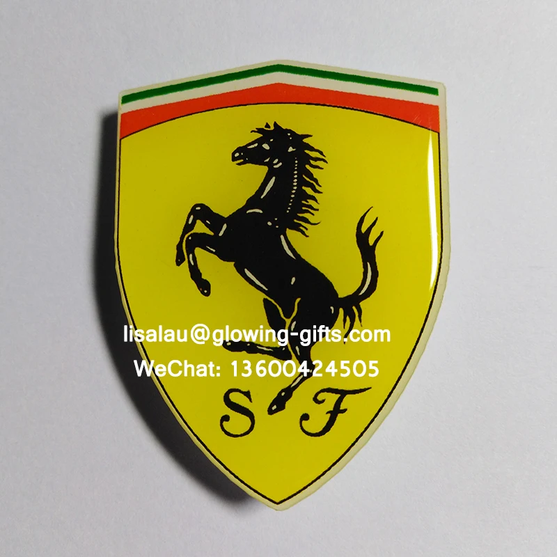 SL индивидуальные светодиодные мигающие значки из акрила кнопки Ferrari pin рекламные
