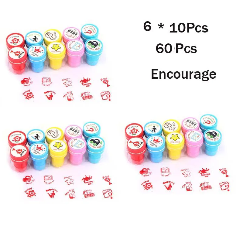 6 x 10 Encourage Ассорти Подарочные игрушки штамп подарки дети 60 шт Goodie сумки карнавальные призы праздничные вечерние принадлежности наполнители для пиньяты - Цвет: 6 x 10 Encourage