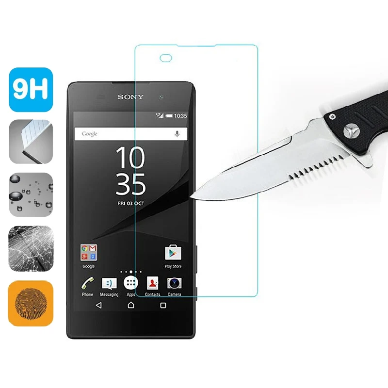 9H Защитная пленка для экрана из закаленного стекла Sony Xperia X XP E3 Z1 Mini Z2 Z3 Z4 Z5 Compact C C3 C4