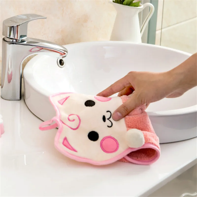 Милое мягкое Коралловое бархатное полотенце с животными из мультфильмов; кухонное полотенце для рук; Детские Банные полотенца; кухонное полотенце; чистящее полотенце; s