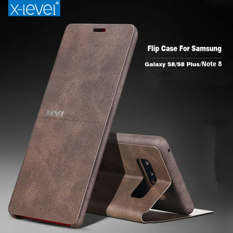 X-Level флип-чехол для Galaxy Note 9 S8 Plus S9 кожаный чехол телефона с полной защитой samsung Note9 |