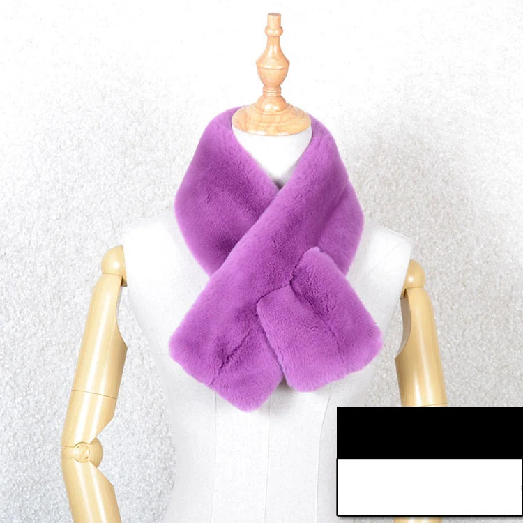 NO.8 purple 006 бренд Роскошный вязаный женский шарф из натурального меха Рекс воротник теплый для шеи цветные помпоны Снуды оптом и в розницу - Цвет: NO.8 purple