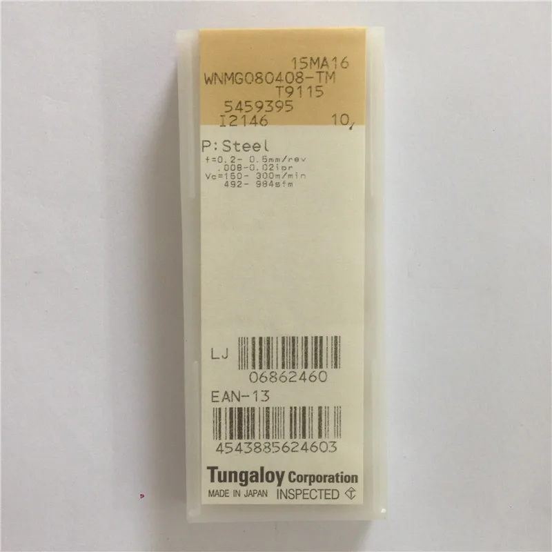 

WNMG080408-TM T9115 100% Original TUNGALOY carbide insert with the best quality 10pcs/lot free shipping