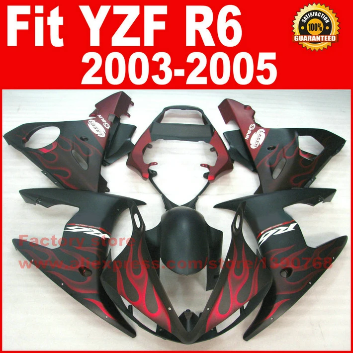 Матовый красный комплект корпуса для YAMAHA R6 Обтекатели 2003 2004 2005 YZF r6 обтекатель 03 04
