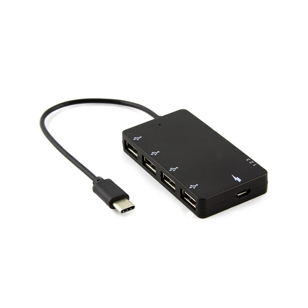 Ультра тонкий 4 порта USB C концентратор сплиттер портативный микро OTG зарядный
