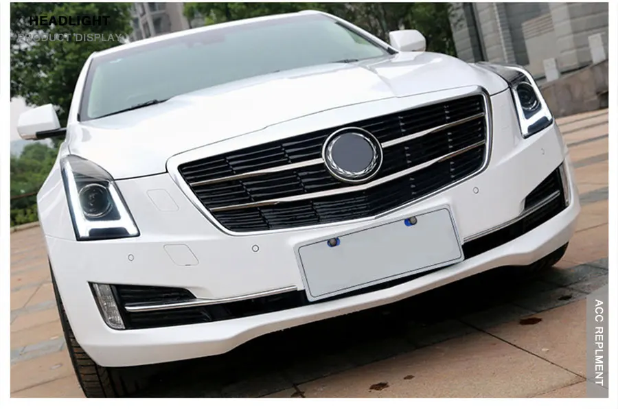 2 шт. светодиодный фары для Cadillac ацл- светодиодный Автомобильные фары ангельские глазки комплект ксеноновых фар, Высокопрочная конструкция протовотуманная подсветка Габаритные огни