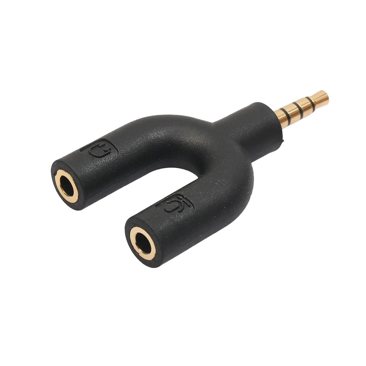 3.5mm U type Mic Audio Cable Splitter Adapter Converter( Random Color