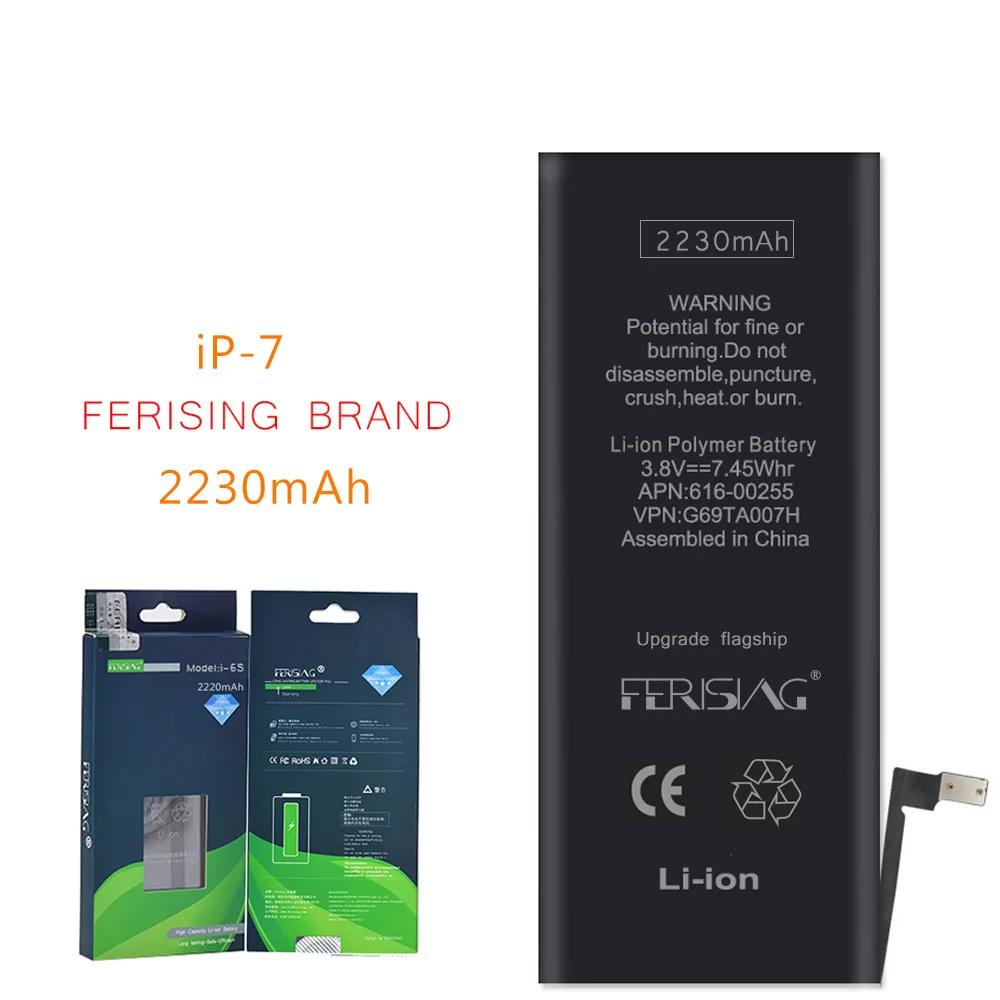 Оптовая продажа (сделано в 2020) FERISING Новый OEM телефон батарея для iPhone 7 оригинальный