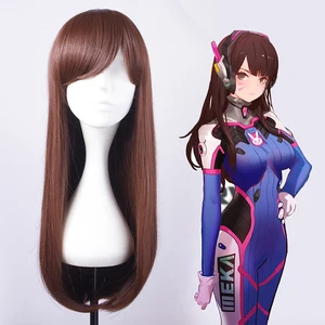 Game OW Cosplay Wig D Va Cosplay Wig Beautiful women Hair Synthetic wig Cosplay Hair Fashion Girls Wig Party Hair