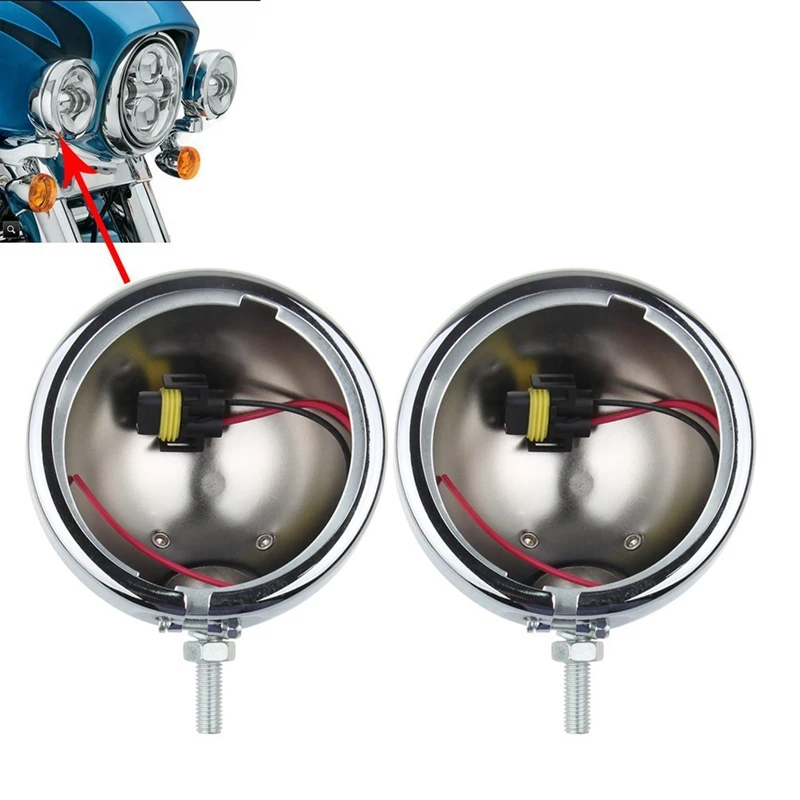 Chrome Запчасти 4 1/2 &quotMotorsiklet LED вспомогательный туман ближний свет с 5&quot Корпус