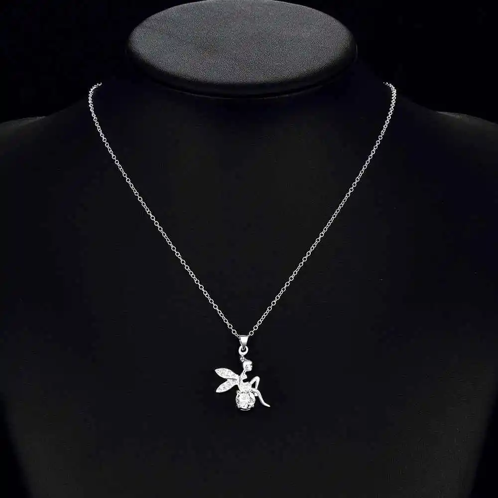 Fashion jewellery charms silver plated choker necklace Angel Memorial wings colar vintage wedding jewelry | Украшения и
