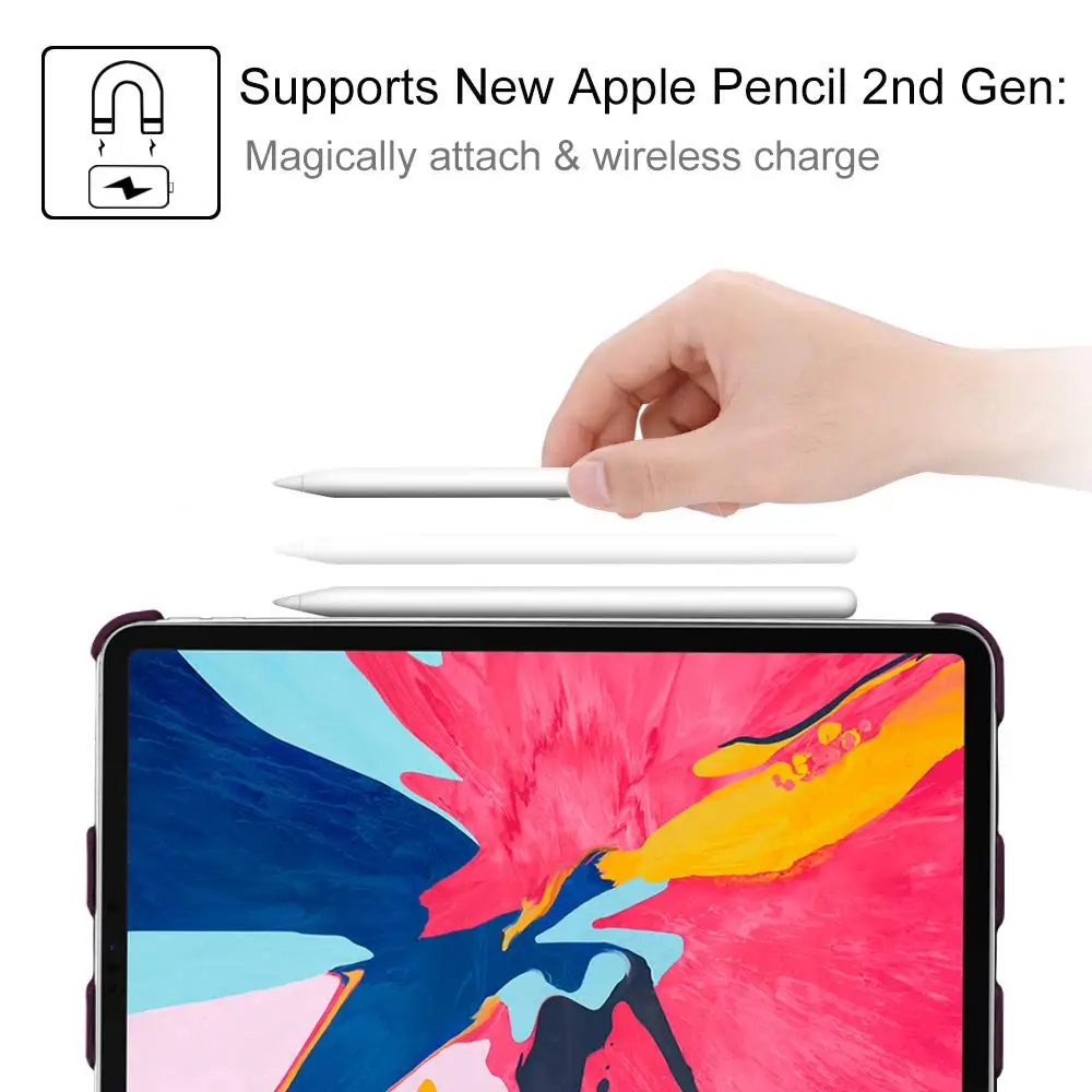 

Case for iPad Pro 11 Inch 2018 Support Pencil Charging 360 Degree Rotating Smart Leather Stand Cover Auto Sleep/Wake for iPad 11