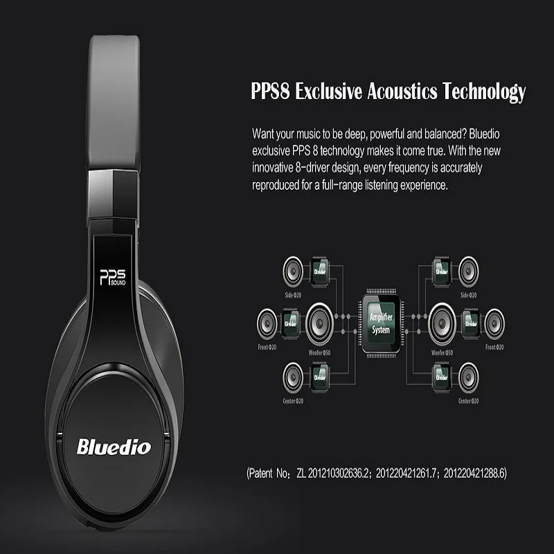 Наушники Bluedio UFO High End Bluetooth наушники 3D звук Алюминий сплав Hi Fi вкладыши