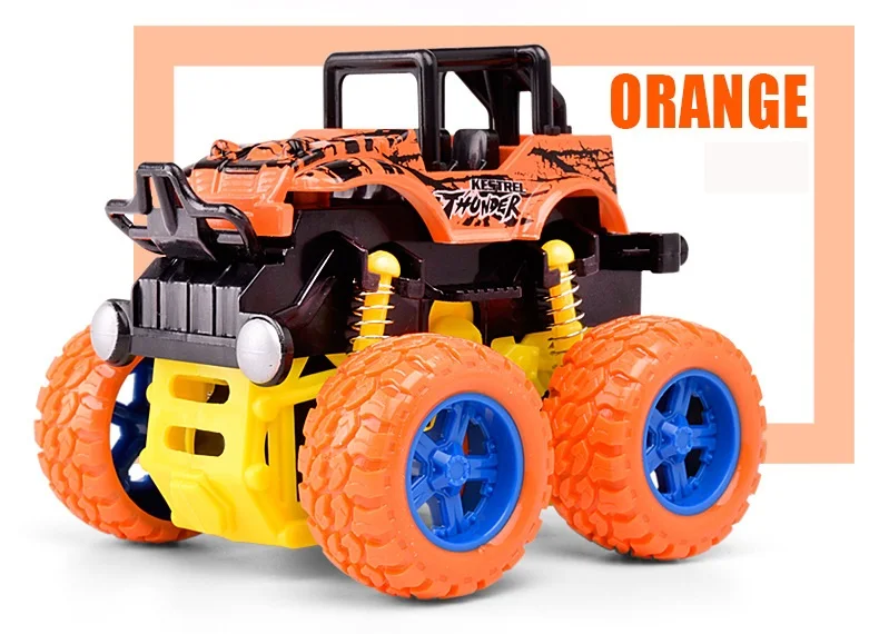 Orange Monster Car Новинка, детские машинки, игрушки, монстр-машина, мультяшный монстр-Трак, мощные транспортные средства для маленьких мальчиков, супер детские подарочные игрушки Y73 - Цвет: Orange Monster Car