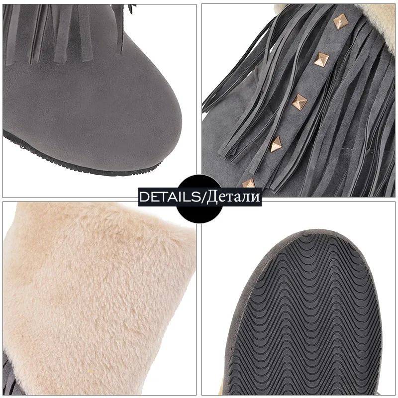 WETKISS/очень теплые зимние ботильоны зимняя обувь на толстом каблуке женские