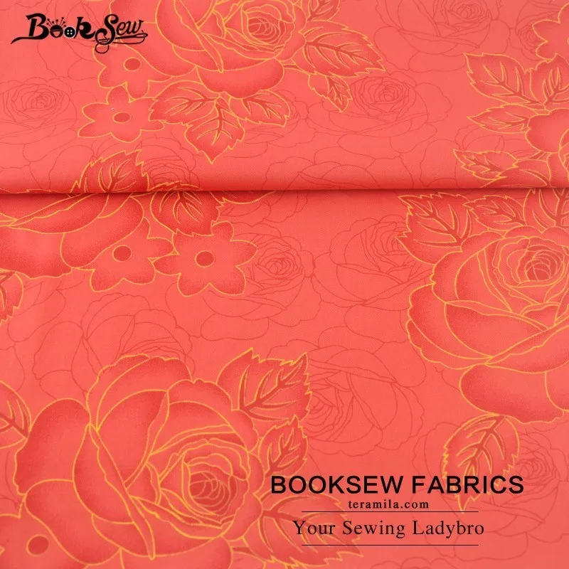 Booksew 100% хлопчатобумажная саржевая ткань с цветочным рисунком мягкая стеганая