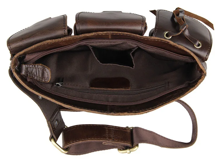 Men Waist Bag Cow Leather Pack Purse Belt Hip Bags 2018 Man Casual Travel Vintage Luxury Brand Brown Phone Designer | Багаж и сумки