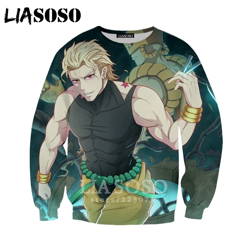 8 LIASOSO осень для мужчин женщин Higashikata Josuke толстовки 3D принт аниме JoJo Необычные Приключения толстовка хип хоп Топ пуловер B051-5 - Цвет: 8