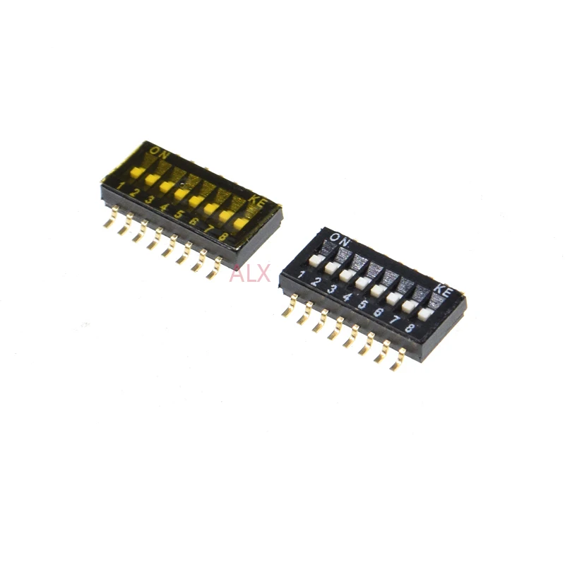 5 шт. Позолоченный SMD SMT 8 P 8-BIT переключатель двухрядный 8-контактный шаг 1 27 мм