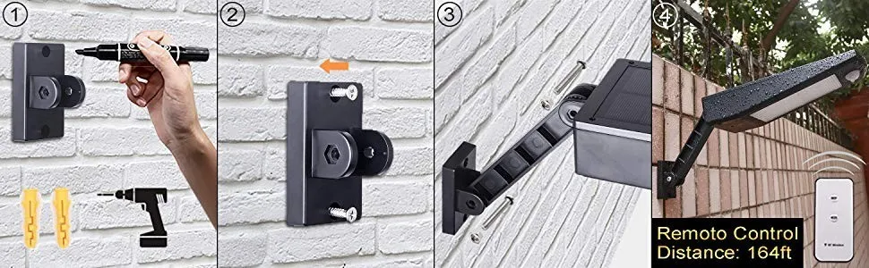 Linval 48LED солнечный датчик движения свет IP65 Водонепроницаемая беспроводная Регулируемая настенная лампа для наружного сада уличного пульта дистанционного управления