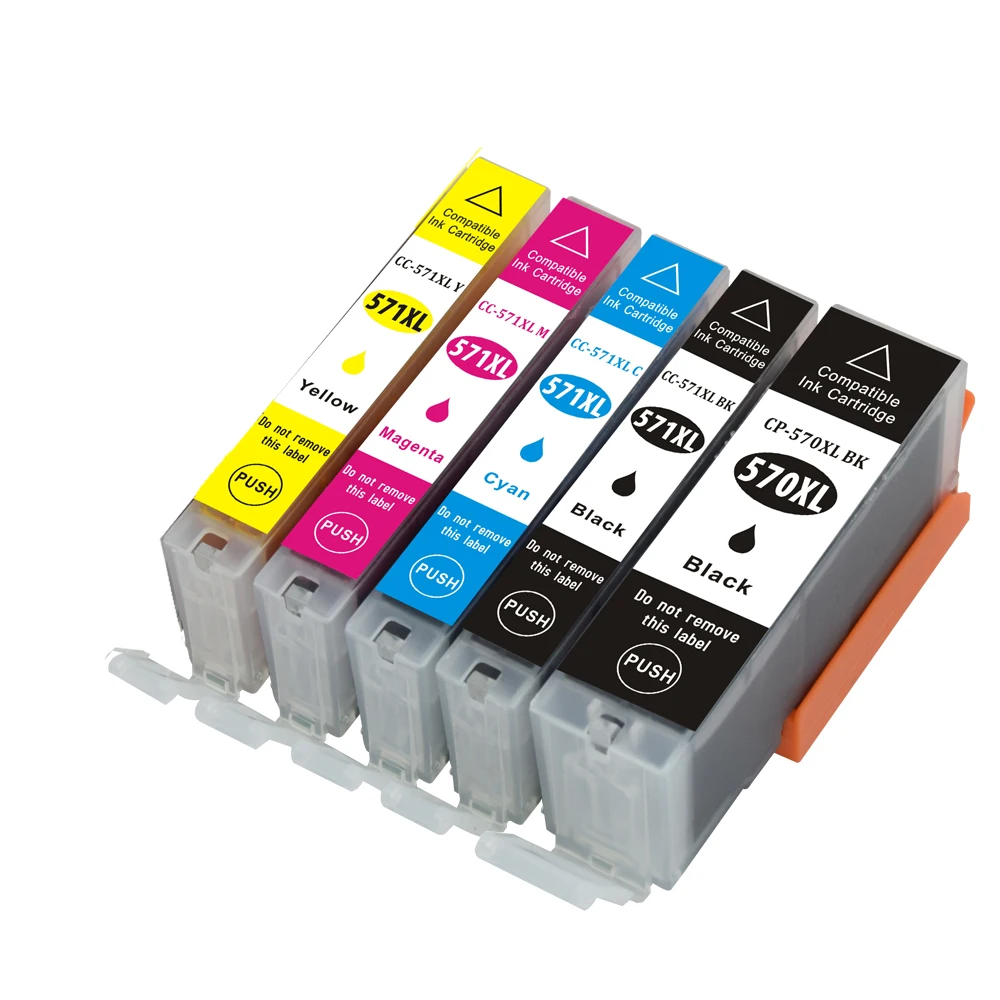 Совместимый картридж Замена для CANON PGI 570XL CLI 571XL с PIXMA MG5750 MG5751 MG5752 5753 (1B + 1PBK 1C 1 M 1Y) 5 шт.|Чернильные картриджи| |