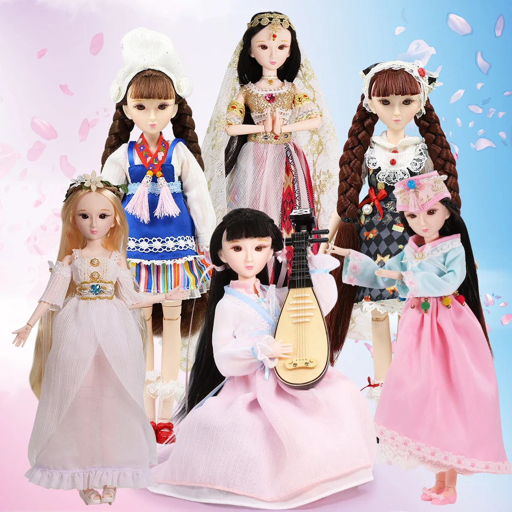 Xiaojing bjd кукла 6 стилей шарнирное тело 25 см этнический стиль девочка кукла включая одежду обувь и подарочная коробка