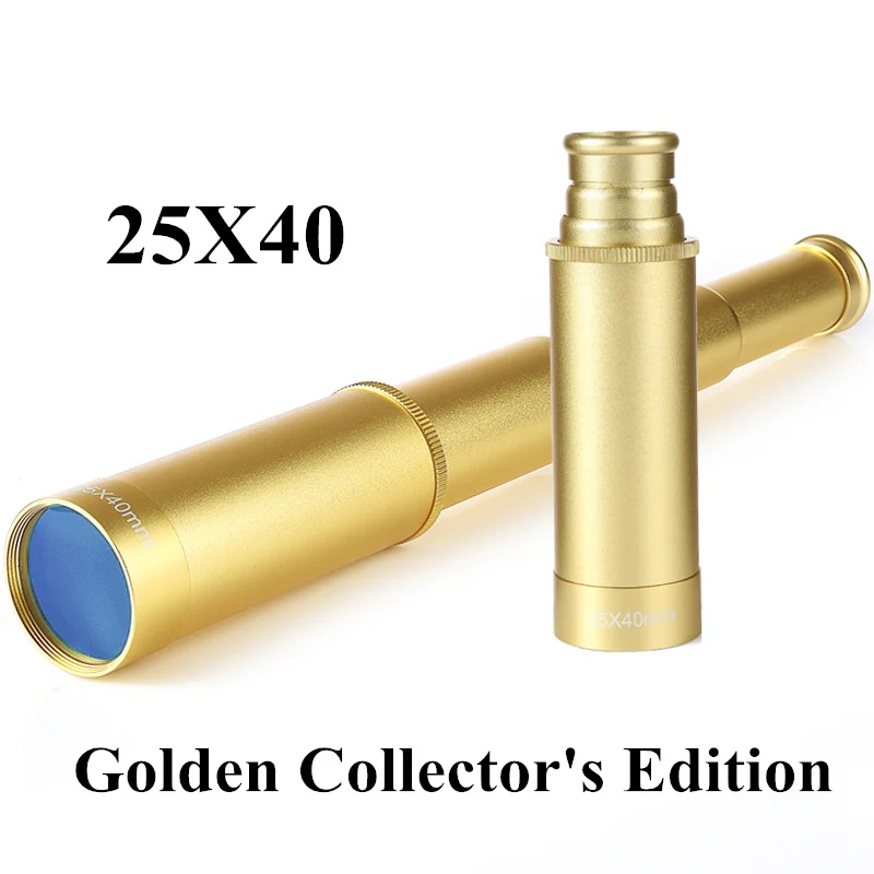 25X40 Golden Мощный HD монокуляр 25x30/40/50 мм портативный телескоп Телескопический с изображением персонажа фильма «Пираты Карибского моря» Lll ночного видения морской фонарь для кемпинга - Цвет: 25X40 Golden
