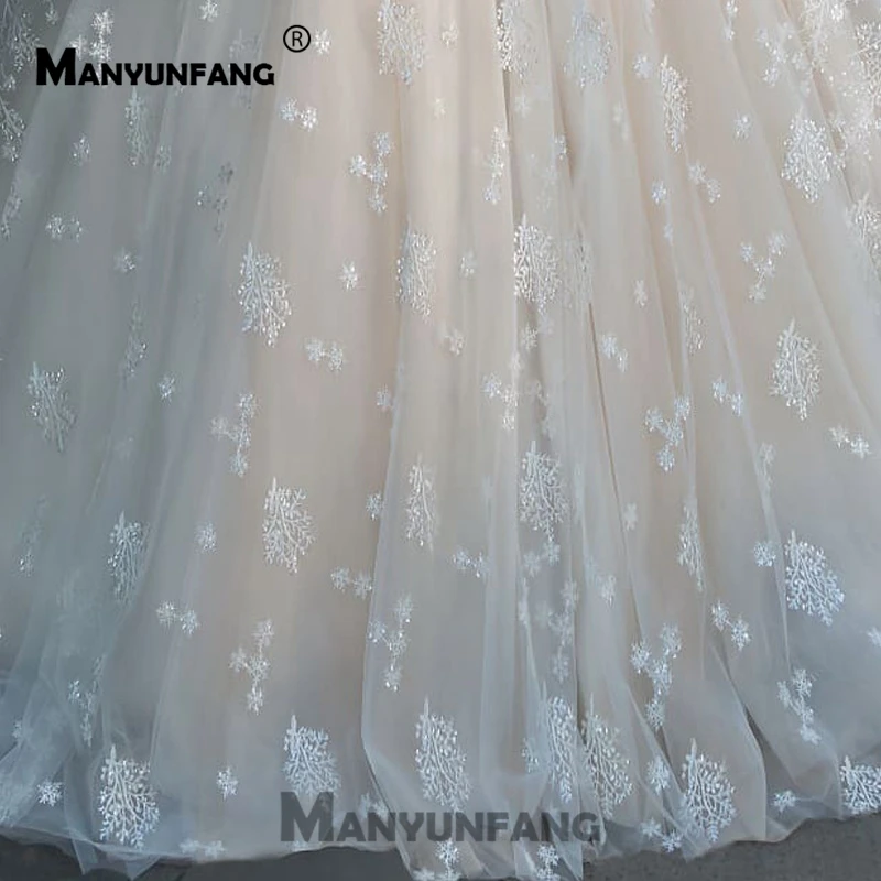

New Arrival Ruched Tulle Wedding Dress Lace Up Embroidery Wedding Dresses Bridal Dresses Short Sleeves vestido de festa curto