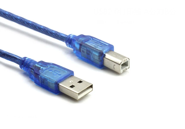 MINIUSB прозрачный синий двойная маска бескислородный медный usb кабель для принтера