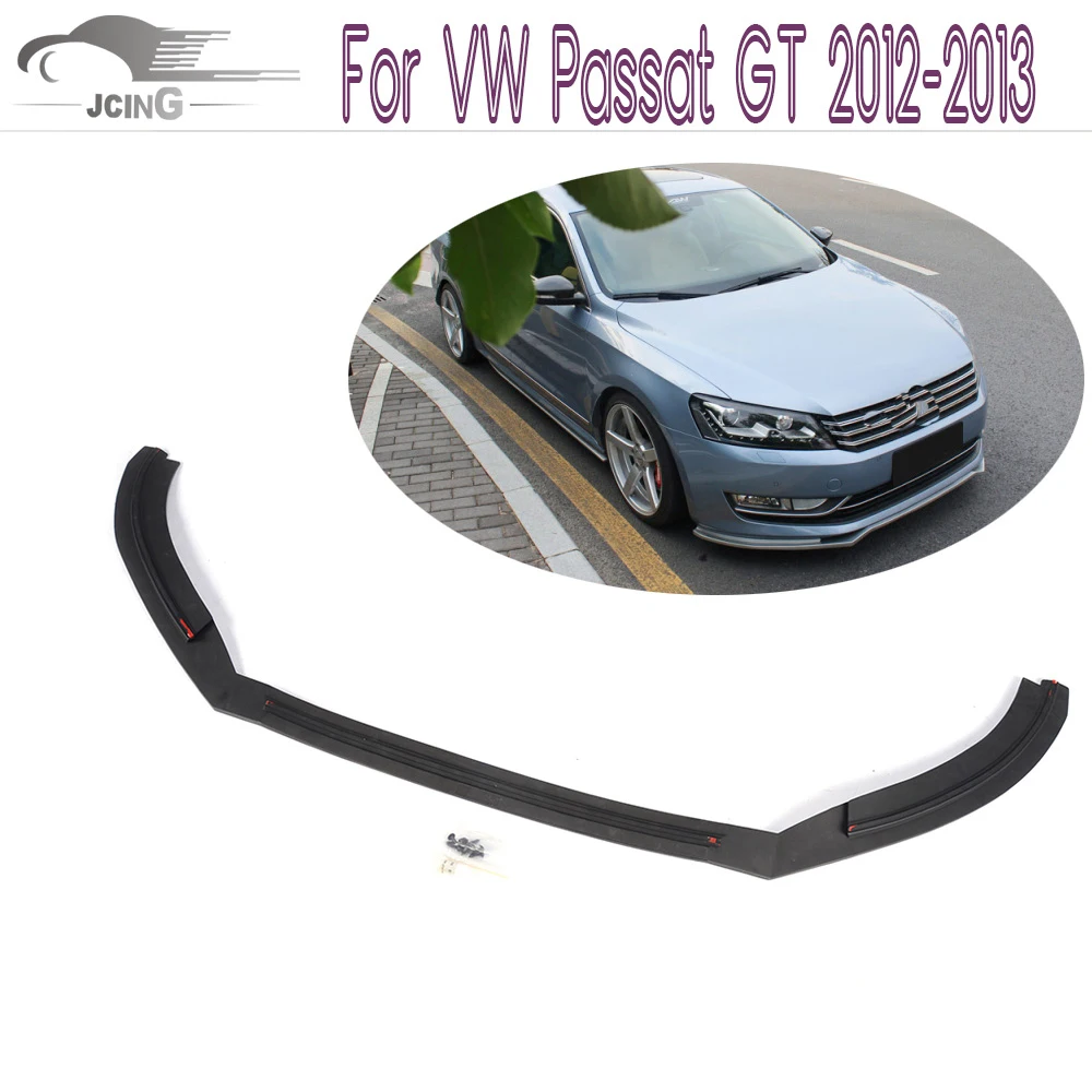 ПУ Неокрашенный Черный передний бампер для губ спойлер подходит VW Passat GT 2012 2013|for