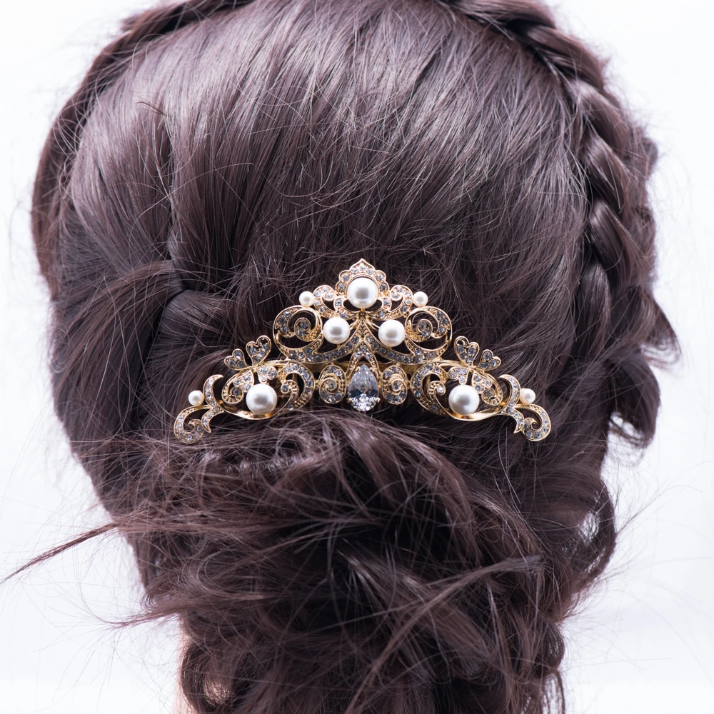 Женская заколка гребень для волос с искусственным жемчугом|pearl hair comb|hair comb crystalhair |