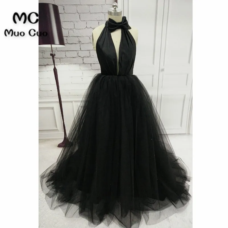 2018 Выпускные платья с открытыми плечами длинное платье лямкой на шее Vestido Longo