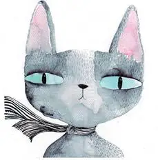 Scarf cat Кошка коала слон окрашенная вручную ткань окрашенная хлопковая ткань ручной работы для сумки мобильного телефона DIY цифровая печать ткань для шитья 12 см - Цвет: Scarf cat