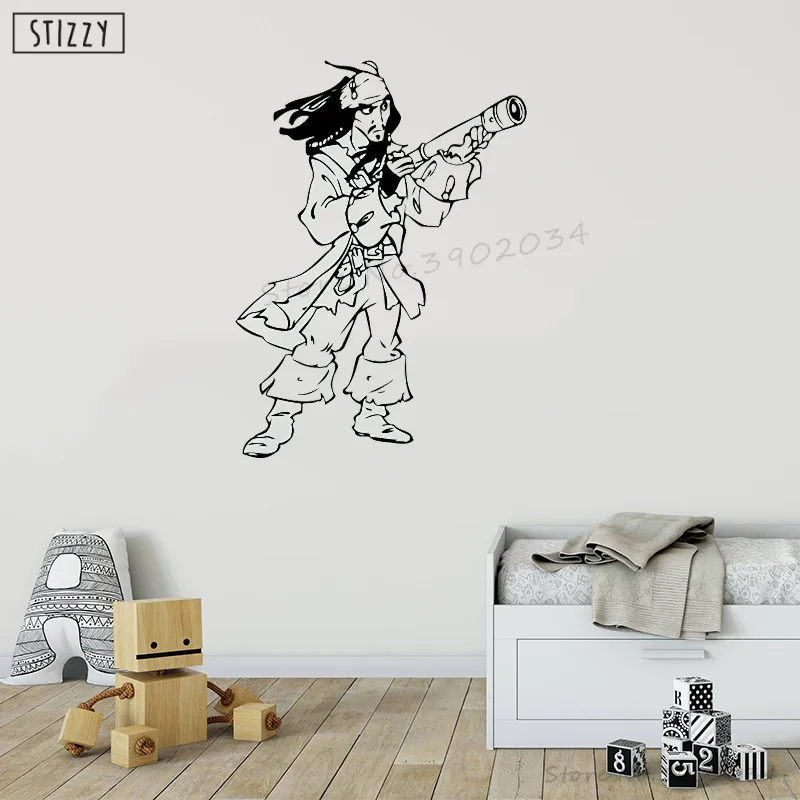 Настенная Наклейка stizzy Captaine Jack Sparrow виниловая настенная наклейка постер из