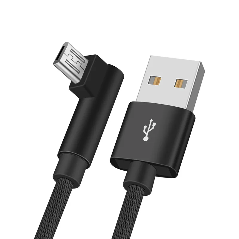 Черный USLION Micro USB кабель для samsung Xiaomi huawei MEIZU Android L Тип MicroUSB Быстрая Зарядка Кабели адаптер данных кабель - Цвет: Черный