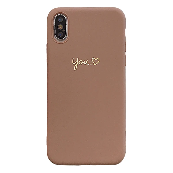 GlamPhone чехол простой золотой You Me коричневый серый чехол для телефона для iPhone X XS Max XR Мягкий ТПУ чехол для iPhone 7 8 6 6s Plus чехол